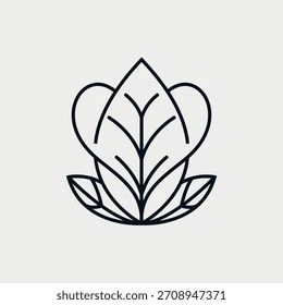 Abstraktes minimalistisches Blatt-Logo-Design - Symbol für moderne Natur