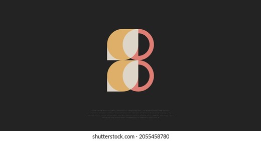 Abstract and Minimalist Letter B Logo Design in Flat Color Concept. Graphic Alphabet Symbol for Corporate Business Identity