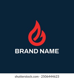 Abstract Minimalist Letter E Flame Logo