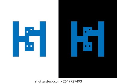 Abstract Minimalist Letter H Glyph Design