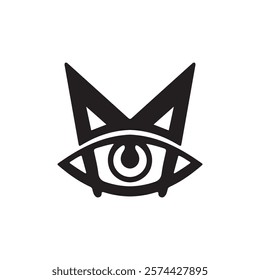 Abstract Minimalist Letter M Eye Logo Design