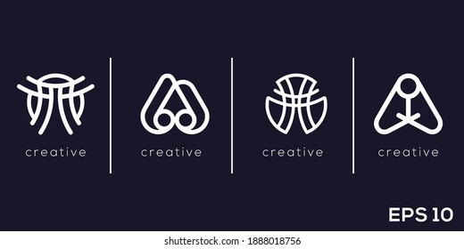 Resumen de la letra minimalista A con logotipo de estilo monograma. Plantilla de icono basada en vector creativo.