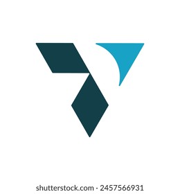 Abstract Minimalist Letter V and Arrow Logo Concept