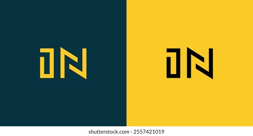 IN abstract minimalist letters Logo Monogram. It is a minimalist logo, this logo is made by combining two letters
