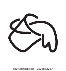 Abstract minimalist line art depicting a pouring liquid into a container.