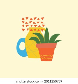 Abstract minimalist line art posters, wall art, cards with doodle organic shapes. Modern trendy design, contemporary freehand artwork