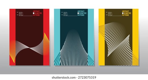 Abstraktes minimalistisches Linienmuster mit blauem, rotem und grünem Moiré-Effekt und optischer Verzerrung.