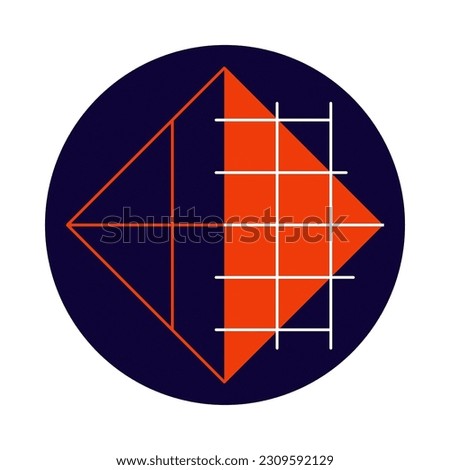 abstract minimalist logo  in blue circle vector