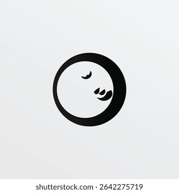 Abstract minimalist logo with bold crescent-inspired forms, perfect for avant-garde brands, creative studios, or tech startups. Clean and thought-provoking.