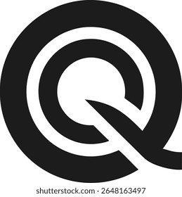 Design de logotipo minimalista abstrato com letra q símbolo dentro de um círculo