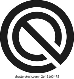 Design de logotipo minimalista abstrato com letra q em um motivo circular