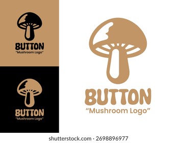 An abstract minimalist mushroom design symbolizing freshness and sustainability for eco-conscious brands.