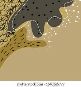 Abstract minimalist nordic poster for home decor. Simple social print media frame for promotion. Contemporary abstract shapes and scribble. 
