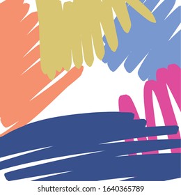 Abstract minimalist nordic poster for home decor. Simple social print media frame for promotion. Contemporary abstract shapes and scribble. 
