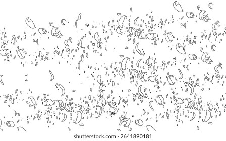 Abstract Minimalist Pattern of Black Outlines on White Background, Modern Design with Organic Shapes for Web Design, Textile Prints, and Creative Projects