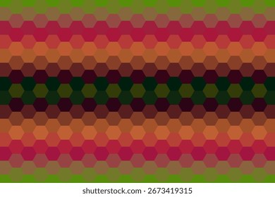 Abstract minimalist pattern hexagon with color
