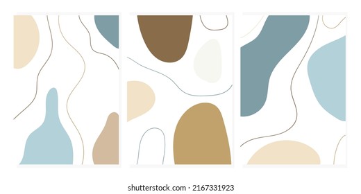 abstract minimalist pattern.  , obscure shapes background. Background for social networks. Set of templates. Contemporary nude palette. Modern vector illustration