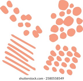 Patrón minimalista Abstractas con Formas orgánicas y líneas en Colores cálidos