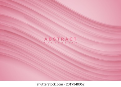 abstract minimalist pink gradient background with wavy shadow decoration
