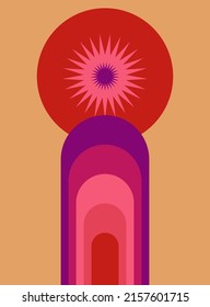 Abstract Minimalist Poster or Card. Boho Graphic Poster Wallpaper Decoration Design. Modern Party Invitation Template.