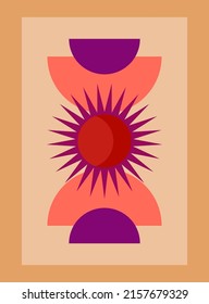 Abstract Minimalist Poster or Card. Boho Graphic Poster Wallpaper Decoration Design. Modern Party Invitation Template.