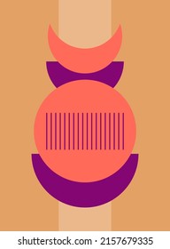 Resumen Cartel o tarjeta minimalista. Diseño De La Decoración Del Papel De Afiche Gráfico Boho. Plantilla de invitación de fiesta moderna.