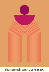 Abstract Minimalist Poster or Card. Boho Graphic Poster Wallpaper Decoration Design. Modern Party Invitation Template.
