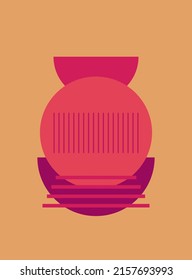 Abstract Minimalist Poster or Card. Boho Graphic Poster Wallpaper Decoration Design. Modern Party Invitation Template.