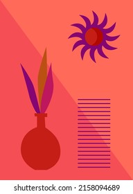 Abstract Minimalist Poster or Card. Boho Graphic Poster Wallpaper Decoration Design. Modern Party Invitation Template.