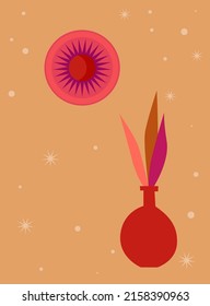 Abstract Minimalist Poster or Card. Boho Graphic Poster Wallpaper Decoration Design. Modern Party Invitation Template.