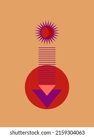 Abstract Minimalist Poster or Card. Boho Graphic Poster Wallpaper Decoration Design. Modern Party Invitation Template.