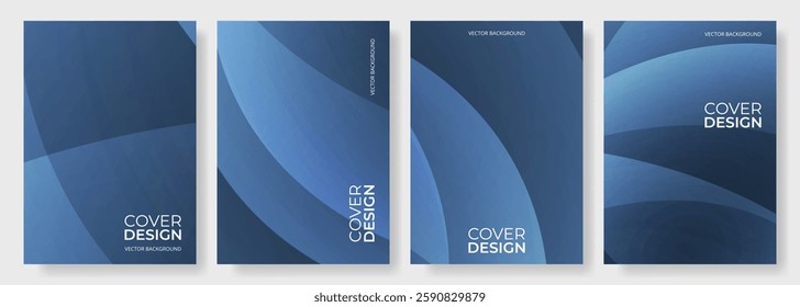 Abstract minimalist poster set. Modern vertical background collection of cover design vector template with color gradient for brochure, flyer, book, card, banner, notebook, annual report presentation.