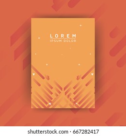 Abstract Minimalist Poster Template Design - Creative Vector Illustration for Cover, Flyer, Card, Presentation - Orange Diagonal Lines on Yellow Background