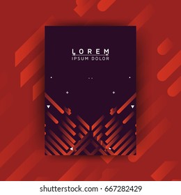 Resumen Diseño de plantillas de afiches minimalistas - Ilustración vectorial creativa para cubierta, volante, tarjeta, presentación - Líneas diagonales rojas en fondo morado