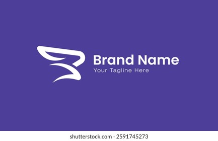 Abstract Minimalist Rabbit jumping Logo design vector