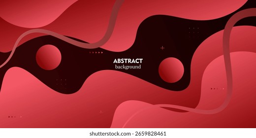 Resumo minimalista da onda vermelha. Formas modernas, padrões fluidos, elementos de design. Plano de fundo de banner legal. Vetor eps10
