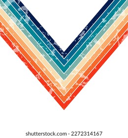 Resumen de fondo retro minimalista con elementos de rayas de chevron. Fondo de líneas de los años 70. Estilo de diseño plano vectorial gráfico.