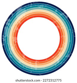 Abstract minimalist retro background with circle stripe elements. 70s lines background. Graphic vector flat design style.
