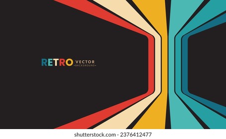 Abstract minimalist retro background with color stripe elements. Retro background lines 70s. Vector illustration.