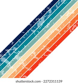 Abstract minimalist retro background with oblique stripe elements. 70s lines background. Graphic vector flat design style.
