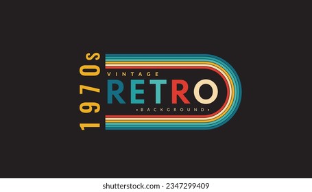 Abstract minimalist retro background with rounded stripe elements. Retro wallpaper. Vector illustration for design. 70s-style concept. 