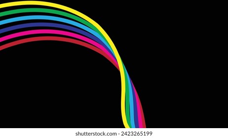 Resumen de fondo retro minimalista con elementos de rayas redondeadas. Líneas de fondo negro retro 70, 60. Años 50 y 80