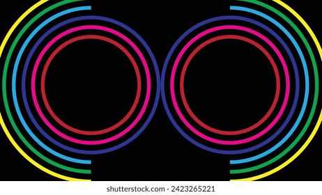 Resumen de fondo retro minimalista con elementos de rayas redondeadas. Líneas de fondo negro retro 70, 60. Años 50 y 80