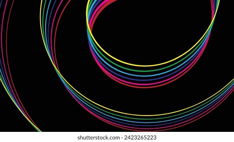 Abstract minimalist retro background with rounded stripe elements. Retro black background lines 70s, 60s. 50s, 80s