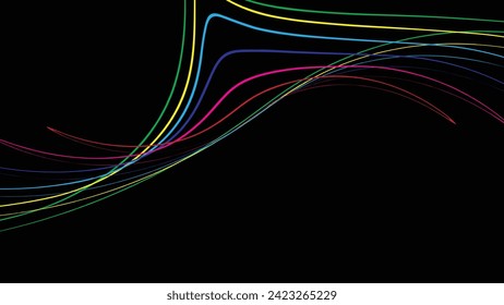 Abstract minimalist retro background with rounded stripe elements. Retro black background lines 70s, 60s. 50s, 80s