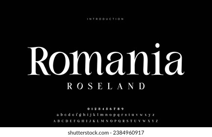 Abstract minimalist serif typeface display font vector. Elegant luxury typography style illustration