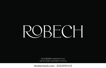 Abstract minimalist serif typeface display font vector. Elegant luxury typography style illustration