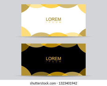 Abstract minimalist simple corner half circle gold white black elegant background. Can use for banner or business card