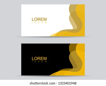Abstract minimalist simple curve side gold white black elegant background. Can use for banner or business card