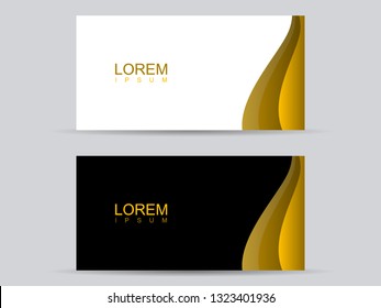 Abstract minimalist simple side curve gold white black elegant background. Can use for banner or business card